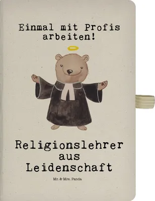Produktbild von Mr. & Mrs. Panda Tagebuch Religionslehrer Leidenschaft - Transparent - Geschenk, skizzenbuch a4, Witzig, Journal, Spruch, Kladde, Grundschule, notizbuch, Skizzenheft