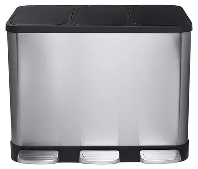 Image de Poubelle Bemeta Home 3 x 14 l pour déchets triés, acier inoxydable