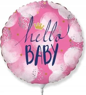 Produktbild von 14" FX-Folienballon - "Hello Baby" (pink)