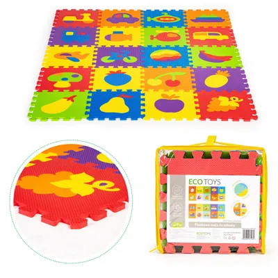 Obrázok produktu pre ECOTOYS Penová edukačná podložka EVA puzzle 20 dielov 148×119 cm protišmyková pre deti 3+