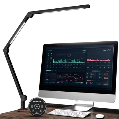 LED-Bürolampe mit Doppellichtquelle, Schwenkarm, matt schwarz