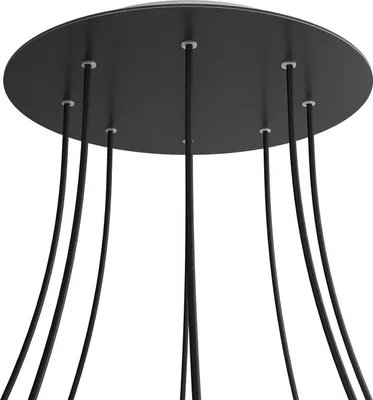 Immagine prodotto di Creative-Cables Rosone XXL Rose-One Rotondo, Diametro 400 mm con 8 Fori e 4 Fori Laterali - Dibond Nero Opaco, Bianco