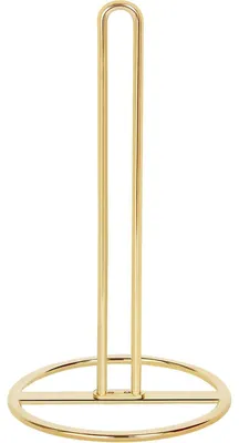 Immagine prodotto di Portarotolo da cucina autoportante, color oro, per rotoli standard e grandi, altezza 32 cm