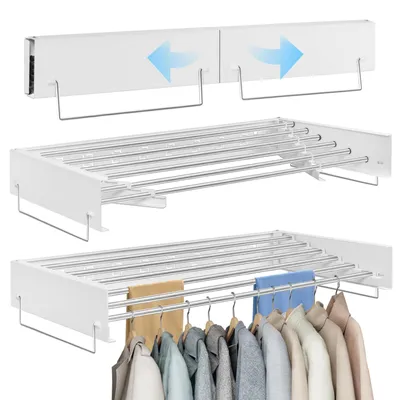 Klappbarer Wand-Wäschetrockner, 100 cm, 6 Leinen, weiß