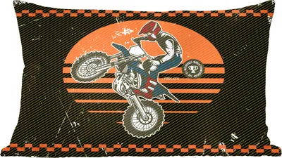 Produktbild von MuchoWow® Zierkissen Sofakissen Wohnzimmer Dekokissen 60x40 cm Motorrad - Oldtimer - Design - Kopfkissen - Polster mit Foto