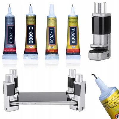 Produktbild von Rosfix Profi LCD Reparaturset – Imade & Kleber T-8000 T-7000 B-7000 E-8000 | Display-Kleber 15ml x6 | Inkl. Display-Spannhalter