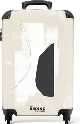 Obrázek produktu pro NoBoringSuitcases.com® Kufr Příruční zavazadlo Trolley Rolling suitcase Malý cestovní kufr na 4 kolečkách - Abstract - Art - Black and white - Cabin Size < 55x40x23 cm & 55x40x20 cm - Foto kufr - Cabin suitcase - Board luggagePříruční zavazadlo Kufr 55x35x20 cm, 36L,