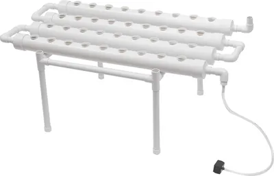 Image de Kit de culture hydroponique - Système hydroponique - 4 tubes - 36 trous de plantation - Une seule couche - Pour les légumes, les herbes, les fleurs - Blanc
