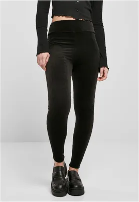 Produktbild von TB5425 - Ladies High Waist Rib Velvet Leggings black XS