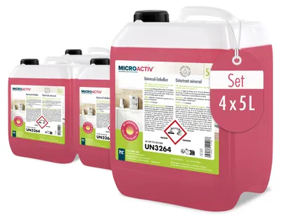 Produktbild von 4x5 L Microactiv® Universal Entkalker mit Farbindikator für Kaffeemaschinen und Kaffeevollautomaten