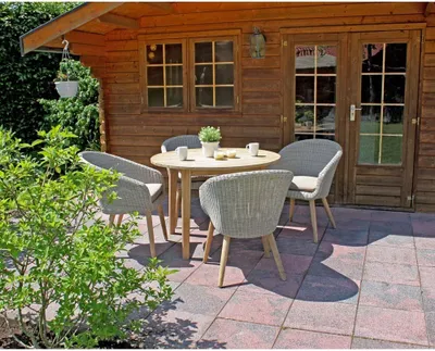 Produktbild von Garden Pleasure Sitzgruppe Arvada taupe, braun Kunststoff, Holz, 9-teilig