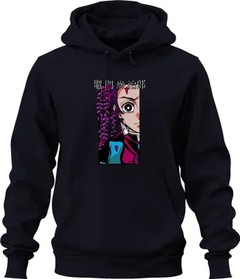 Obrázek produktu pro 竈門炭治郎 鬼滅の刃 Anime Manga Cosplay Fan Gift Uni mikina s kapucí, Navy, XXL
