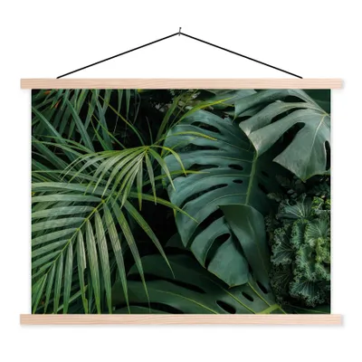 Produktbild von MuchoWow® Textilposter Pflanzen - Dschungel - Blätter - Tropisch 60x45 cm mit holzfarbenen Rahmen - Bild