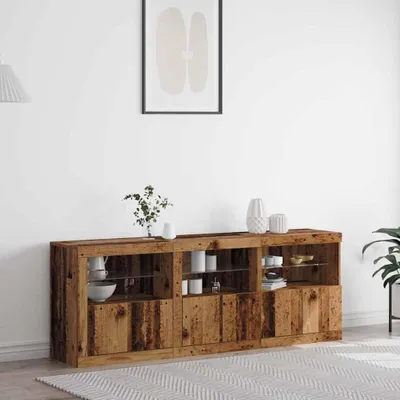 Productafbeelding van Maison Exclusive - LED-dressoir, gerecycled hout, 181 x 37 x 67 cm, houtvezel