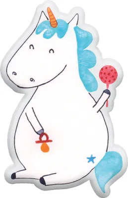 Produktbild von Mr. & Mrs. Panda Kuschelkissen Einhorn Baby 70 cm - Weiß - Geschenk, Kuscheltier Kissen, Plüschtier, Plüschkissen, Mutter, Dekokissen, Einhörner, Party, Unicorn