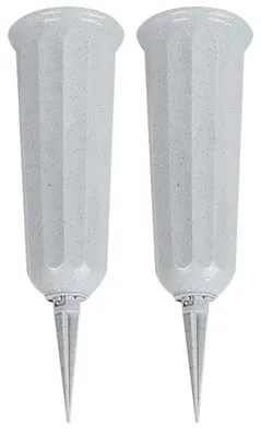 Produktbild von Set von 2 Frostbeständigen Grabvasen mit Erdspieß in Grau