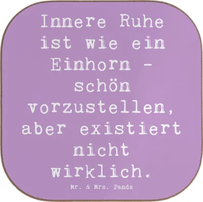 Produktbild von Mr. & Mrs. Panda Tassenuntersetzer Spruch Innere Ruhe - Lavendeltraum - Geschenk, Harmonie, Tischuntersetzer, Untersetzer Gläser, gläseruntersetzer, Zitat, Gefühl, für