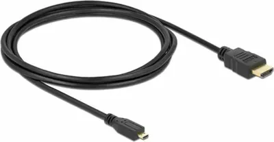 Produktbild von DeLOCK 4043619826643, 2 m, HDMI Typ A (Standard), HDMI Typ D (Mikrofon), Schwarz