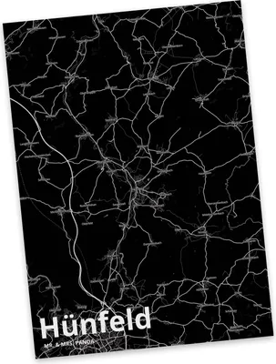 Produktbild von Mr. & Mrs. Panda Postkarte Hünfeld - Geschenk, Fotokarte, Stadt Dorf Karte Landkarte Map Stadtplan, Postkarten, Grußkarte, einzelkarte, Ansichtskarte