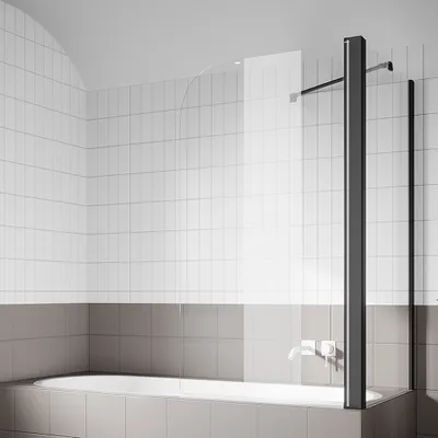 Immagine prodotto di SONNI 80cm con pannello laterale altezza: 140cm, cabina doccia nera, vetro NANO 6mm, pannello laterale 70cm