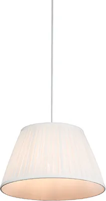 Produktbild von QAZQA - Retro Retro-Hängelampe I Pendellampe I Pendelleuchte weiß 35 cm - Plisse I Wohnzimmer I Schlafzimmer - Textil Rund - LED geeignet E27