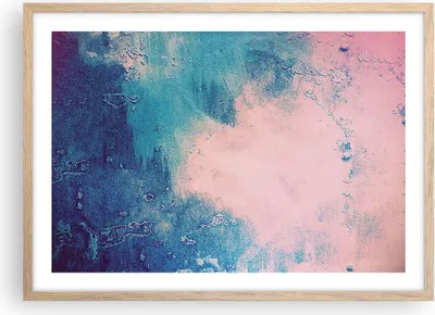 Produktbild von Gerahmtes Poster - Rahmen in heller Eiche - Abstraktion Rosa Blau - 70x50 cm - Wand Bild - Wanddeko - Wandbilder - Kunstposter - Wandposter - Bilderrahmen - Bilder - Kunstdruck - P2NAA70x50-4856