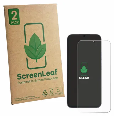 Produktbild von 2x ScreenLeaf Schutzfolie für realme C100i nachhaltiger Displayschutz Display Schutz Folie Klar Transparent