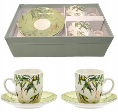 Produktbild von Domdekoracji Oliwki Espressotassen Set mit Untertassen 85ml