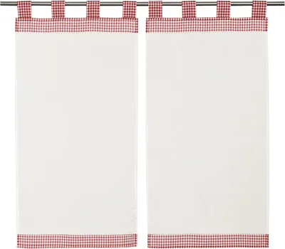 Immagine prodotto di Torchon 0230 - 453: Tende - Motivo a quadretti - Rosse - 2 pezzi