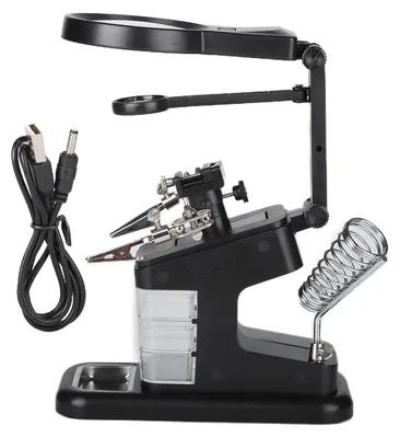 Immagine prodotto di Lente d'ingrandimento da tavolo TH-7026 con illuminazione a 10 LED, strumento per la riparazione di saldature, ingrandimenti 3X / 4,5X / 25X