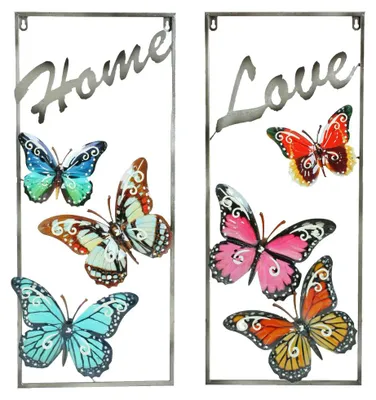 Produktbild von 2er Set Wanddekoration, Schmetterling Design Home/Love
