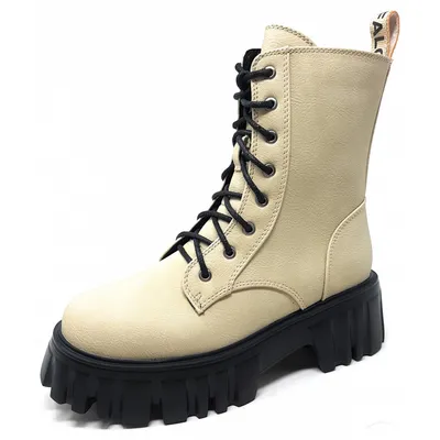 Produktbild von Buffalo Selen Bootie Flat Damen Kurzstiefel in Beige, Größe 37