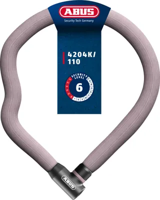 Produktbild von ABUS Kettenschloss Goose Lock 4204K - biegsames, klapperfreies Fahrradschloss aus gehärtetem Stahl - 4 mm starke Stahlkette, 28 mm Gesamtdurchmesser - 110 cm lang - mit Schlüssel - Altrosa