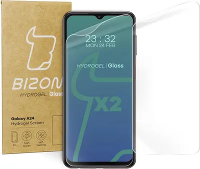 Produktbild von Bizon Glass Hydrogel Displayschutzfolie für Galaxy A24 4G, 2 Stück