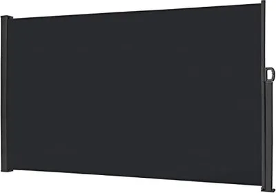 Obrázek produktu pro TRMLBE Boční markýza Certifikovaná ochrana soukromí Sluneční clona s polyesterem a hliníkovým kovovým stojanem pro balkon terasu zahradu - 180x300cm, antracitová barva
