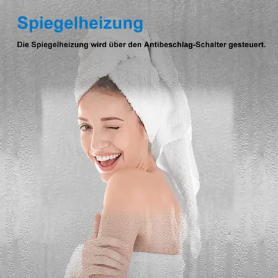 Produktbild von LED Badspiegel mit Schminkspiegel 120×70cm 3 Lichtfarbe Wandspiegel mit Uhr,Touch/Wandschalter, Beschlagfrei,3-Fach Vergrößerung Kalt/Neutral/Warmweiß