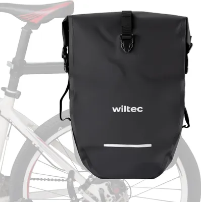 Produktbild von Wiltec Gepäckträgertasche 25 l Stauraum, Fahrradtasche für Gepäckträger Ø 8-16 mm, Gepäcktasche mit Tragegurt, wasserresistente Fahrrad Tasche