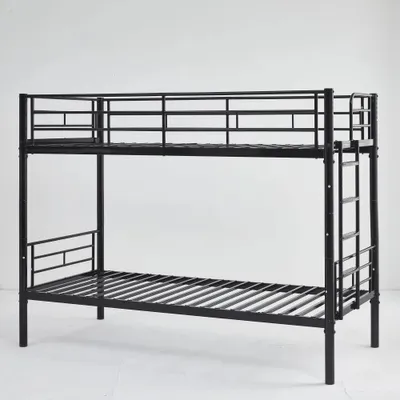 Immagine prodotto di Letto a castello per bambini - Struttura in metallo - 90 x 200 cm - Trasformabile in due letti singoli - Protezioni laterali - Gradini antiscivolo - Colore: nero