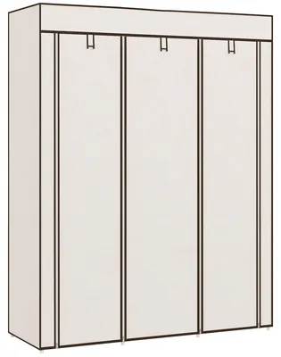 Produktbild von HOMCOM Stoffschrank, Faltschrank, Kleiderschrank mit Kleiderstangen, 8 Ebenen