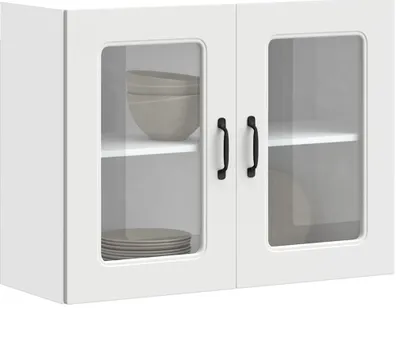 Produktbild von Küchen-Hängeschrank mit Glastür Kalmar Weiß Holzwerkstoff
