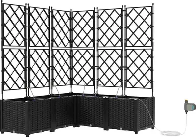 Produktbild von vidaXL Garten-Pflanzgefäß 5 pcs Schwarz 120 x 120 x 142 cm Kunststoff