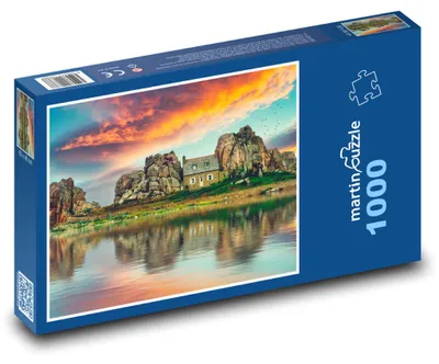 Produktbild von Puzzle 1000 Kleines Haus am See - martinpuzzle