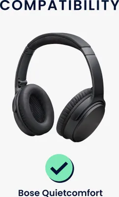 Produktbild von kwmobile 2x Ohrpolster kompatibel mit Bose Quietcomfort Polster - Kopfhörer Polster aus Kunstleder für Over Ear Headphones