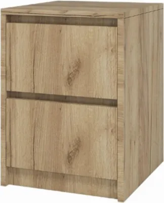 Produktbild von Nachttisch Loft 42x52x43 cm 2 Schubladen Nachtkommode Modern Eiche Craft Gold