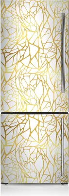 Produktbild von Aufkleber Kühlschrankmagnete Dekoration Kühlschrankfolie 60x205 cm - Goldene Verzierung