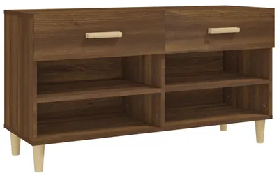 Obrázek produktu pro vidaXL Botník hnědý dubový vzhled 102x35x55 cm odvozený výrobek ze dřeva