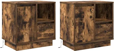 Zdjęcie produktu dla Szafka Nocna z szufladą 2 pcs Dąb wędzony 50 x 34,5 x 50 cm