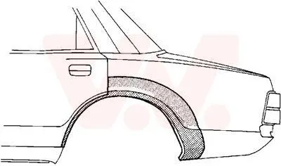 Produktbild von VAN WEZEL Seitenwand Reparaturblech für VOLVO 440 K (445) 460 L (464)