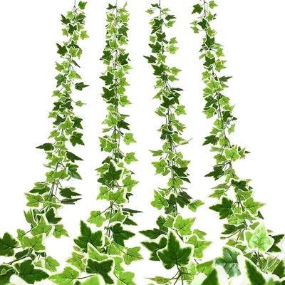 Immagine prodotto di Ghirlanda di edera artificiale, confezione da 4 pezzi, lunghezza 2,2 metri, colore verde, per decorazioni