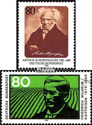 Produktbild von Briefmarken BRD (BR.Deutschland) 1988 Mi 1357,1358 (kompl.Ausg.) postfrisch 200.Geburtstag von Schopenhauer